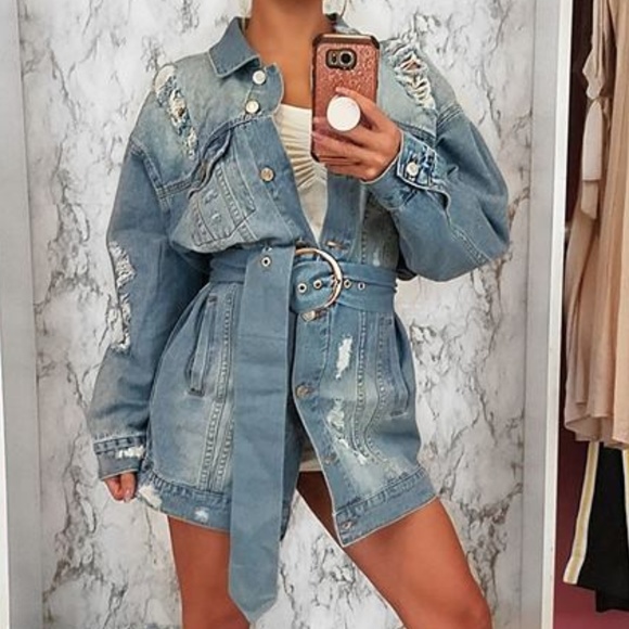 ❌SOLD OUT❌Distressed Denim Jacket - Med Blue - Picture 3 of 9